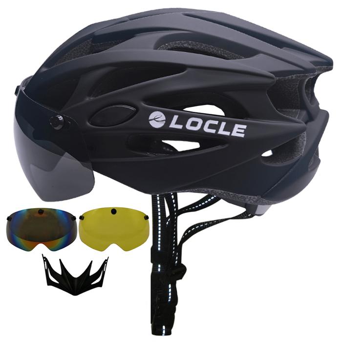 LOCLE Goggles Cycling Helmet Road Mountain MTB Bicycle Helmet