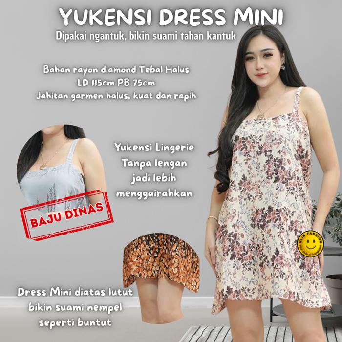DASTER YUKENSI JUMBO LD 120 TANPA LENGAN LINGERIE BAJU DINAS YUKENSI DRESS MINI BAJU TIDUR SEXY DRES