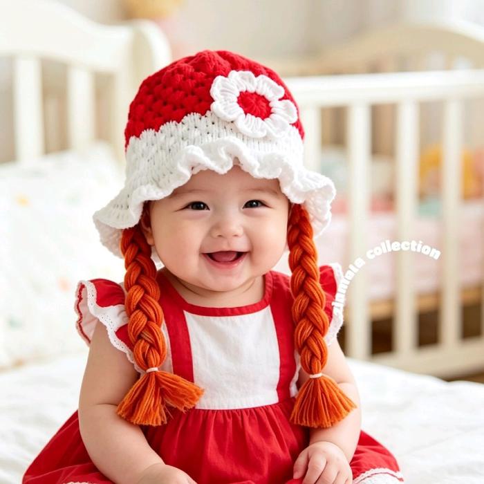KEPANG WIG MERAH PUTIH#PUTIH MERAH#BAYI LUCU