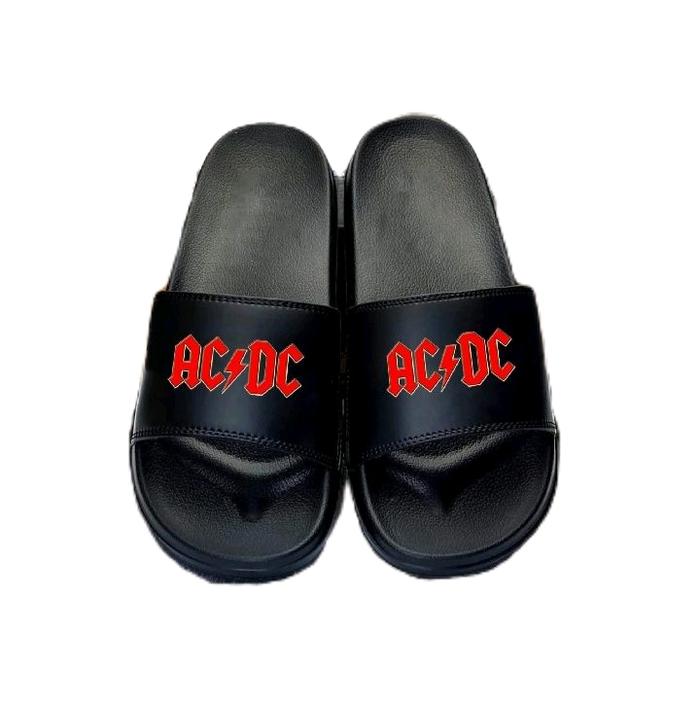 Sandal sellop Slide distro original AC/DC & Pria Wanita Shoes Bahan Nyaman dan Unisex Hitam