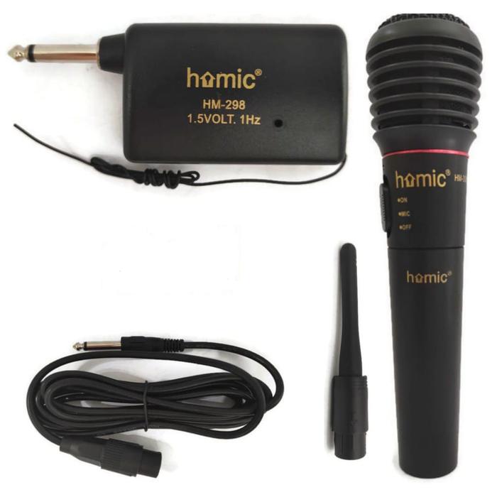 Homic Mic Wireless dan Kabel HM-308 Microphone Karaoke