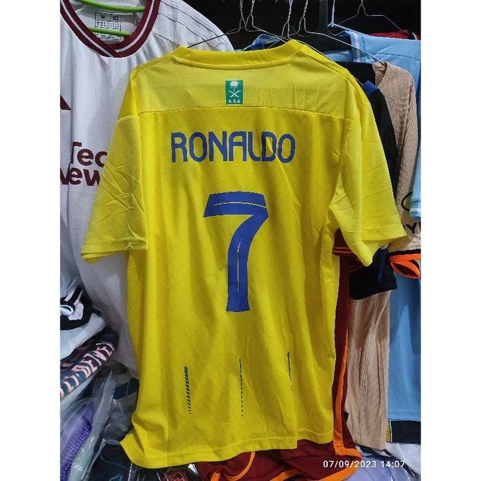 IMPORT Jersey bola al Nasr AL NASSR home Yellow 2023/2024 Kuning KAFD RONALDO 7 23/24 GO Grade ori o