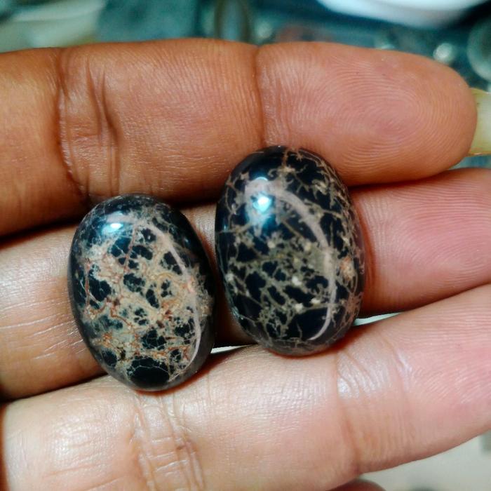 batu badar besi Semeru motif serat emas Cincin