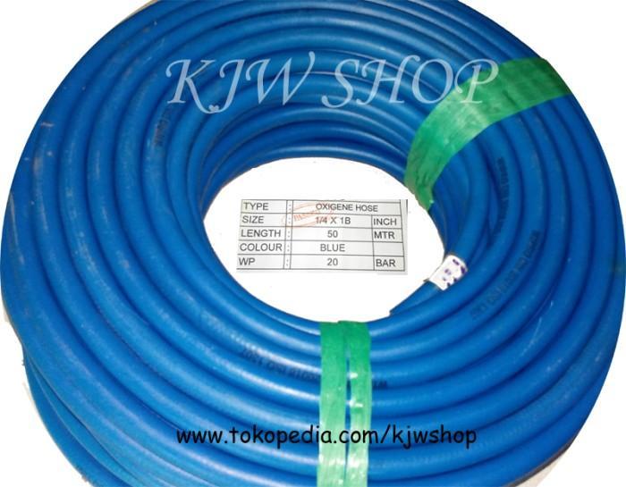 Selang Angin Oksigen Las 1/4 inch Sam Korea Biru Kompresor Blander Las