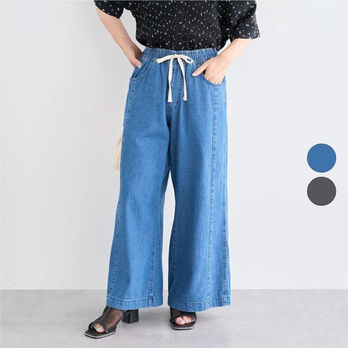 Celana Jeans Wanita - Bobo Tokyo - Raburi Light Denim Easy Baggy Pants