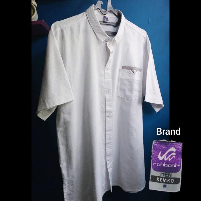 RABBANI MEN Koko Pria Putih Size M # preloved bekas second pakaian muslim baju kokoh lengan pendek c