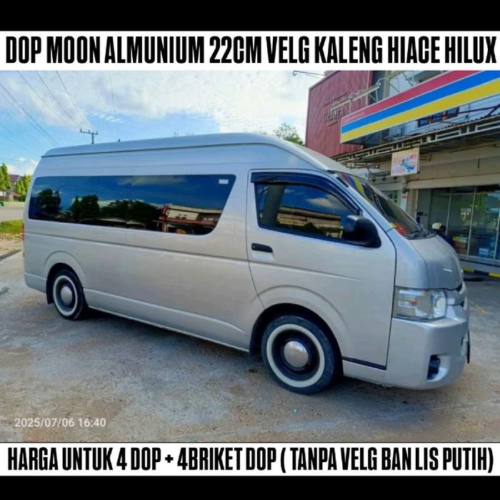 Dop Alumunium 22cm Velg kaleng R15 Hiace Commuter line R16 R16 hilux pcd 6x139  1set 4pcs PNP