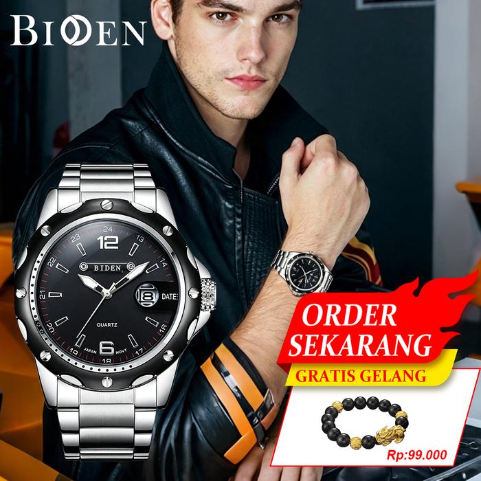 Biden 0012 Jam Tangan Pria Analog Stainless Steel Tanggal