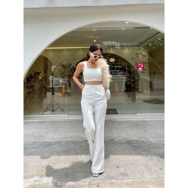 New ORI/AUTHENTIC 103 PROMTHONG Celana Panjang Cutbray High Waist Zipper Samping Wanita Import Premi