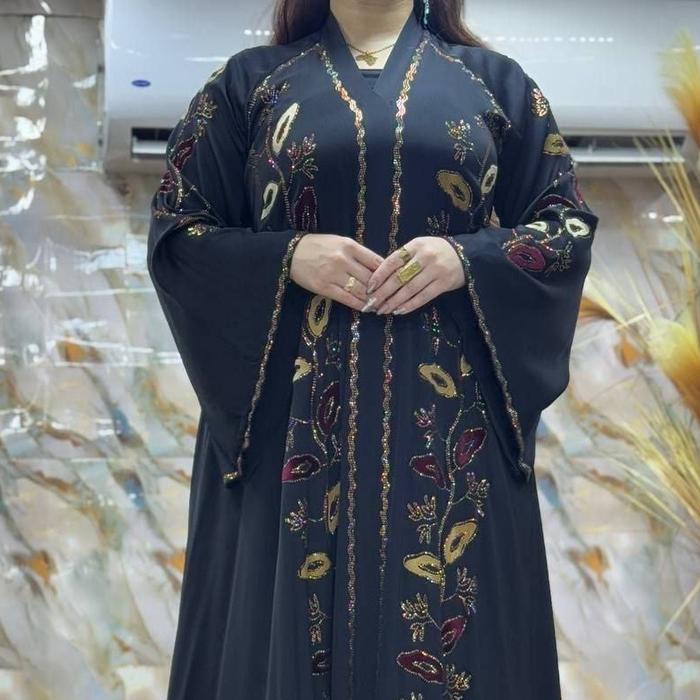 Abaya Wanita Dewasa Mesir Free Pashmina original Premium Muslim Dress Kondangan Hitam Gamis Umroh Bo