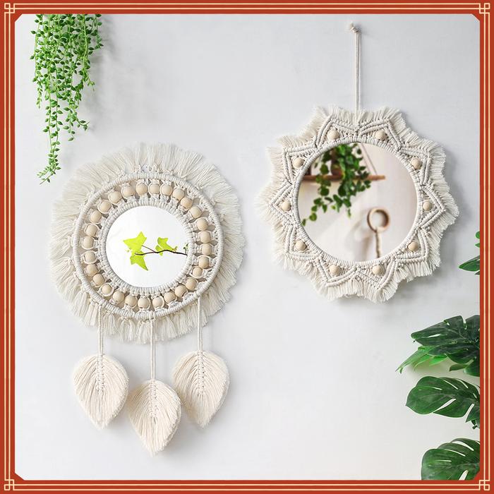 Mirror Macrame Decorative Mirrors Boho Home Decor Wall Hanging Mirror