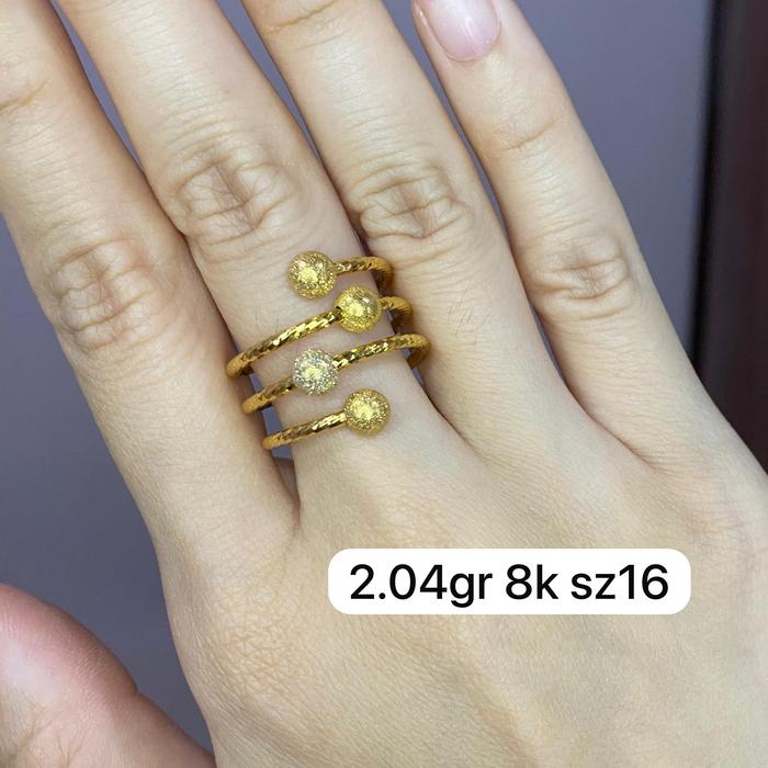 Cincin fashion bola pasir spiral kadar 375 8k