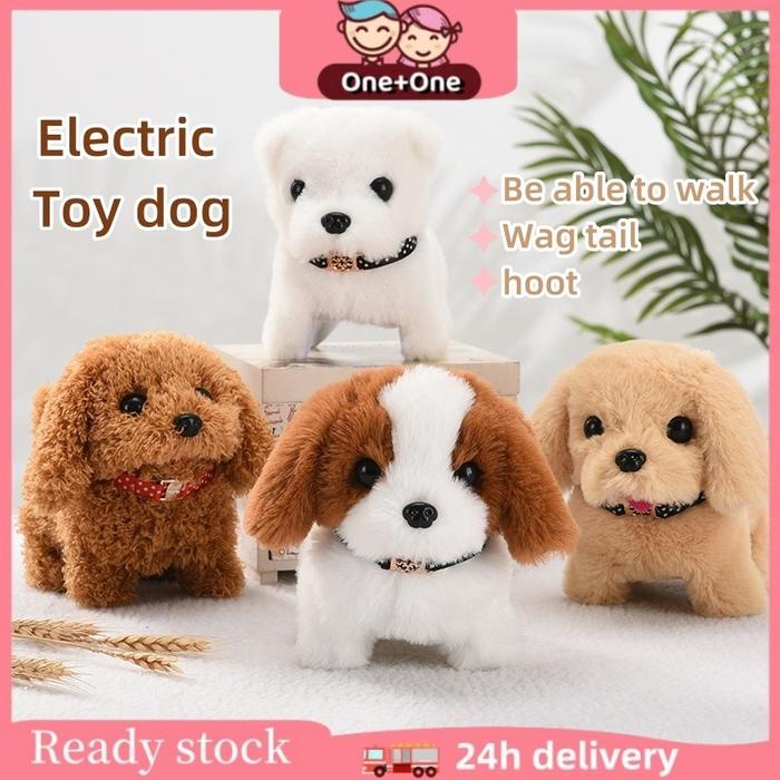 Boneka Anjing - Mainan Boneka Anjing Elektrik Bahan Plush Mainan Boneka Anjing Bisa Bergerak, berjal
