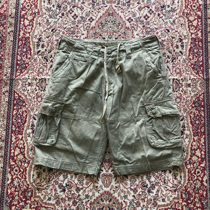 Celana Abercrombie distressed cargo short pants Vintage military cargo outdoor Hi234