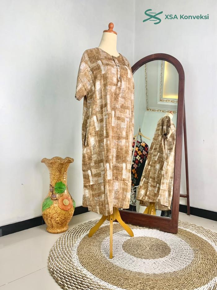 [BAHAN RAYON PREMIUM] Daster Kaftan | Daster Pendek | Daster Kancing | Adem, Lembut, Busui | Khalisa