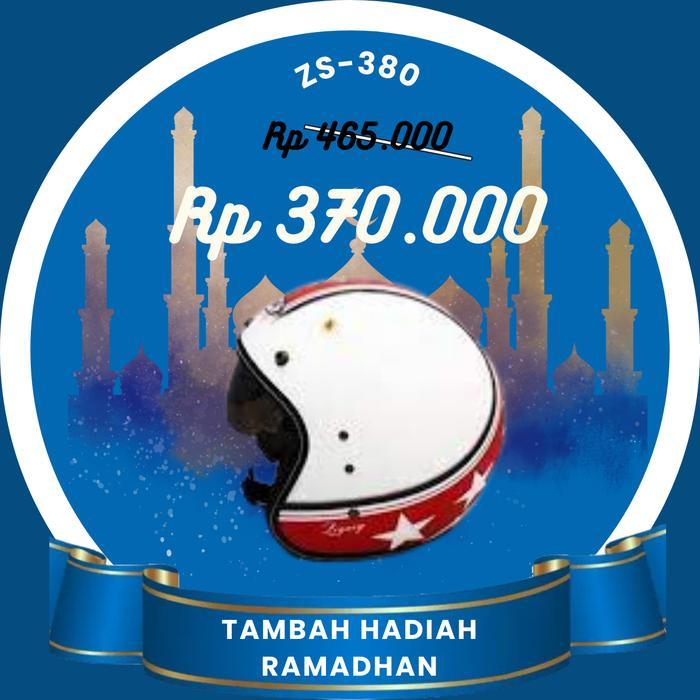 Promo Ramadhan Helm Zeus Zs-380 White K57 Red Half Face Retro Helmet Helm Retro Classic