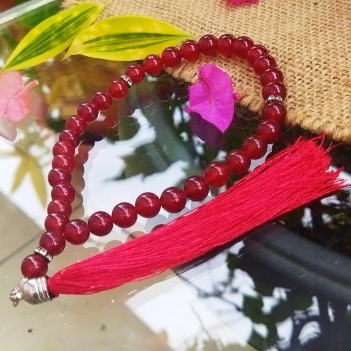 Tasbih Batu Merah Siam Asli Bangkok 8mm