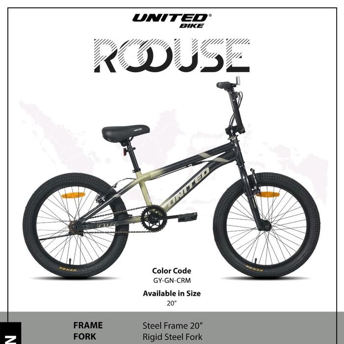 SEPEDA BMX 20 UNITED ROOUSE SINGLE SPEED ROTOR BIKE