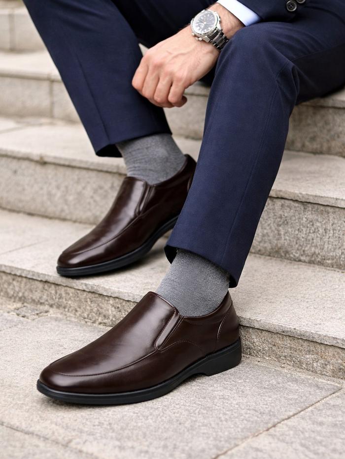 Sepatu Pantofel Democrata Loafers Brown Original Shoes