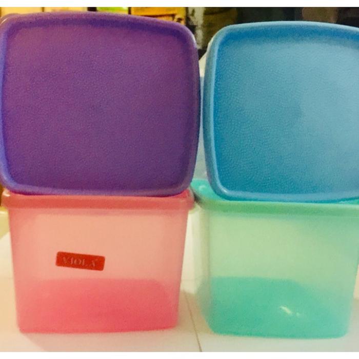 Toples Segi Aluna ukuran M Kotak Makan Bekal Toples Plastik Viola