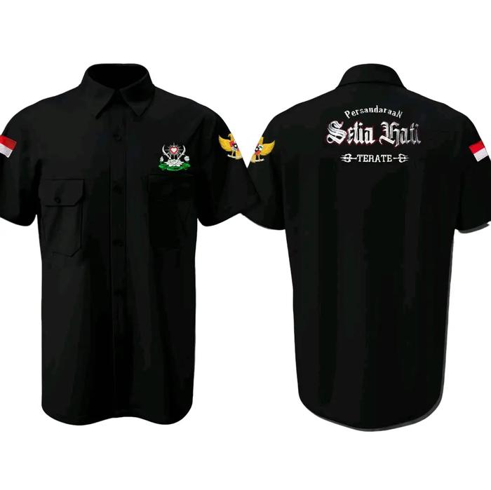 Nagata Kemeja Drill Bordir Komputer Pria Distro Kain Nagata Warna Kuning Size M L XL XXL Siap Kirim 