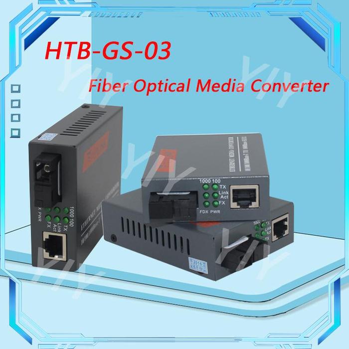 1 Pair HTB-GS-03 A/B Gigabit Fiber Optical Media Converter 1000Mbps
