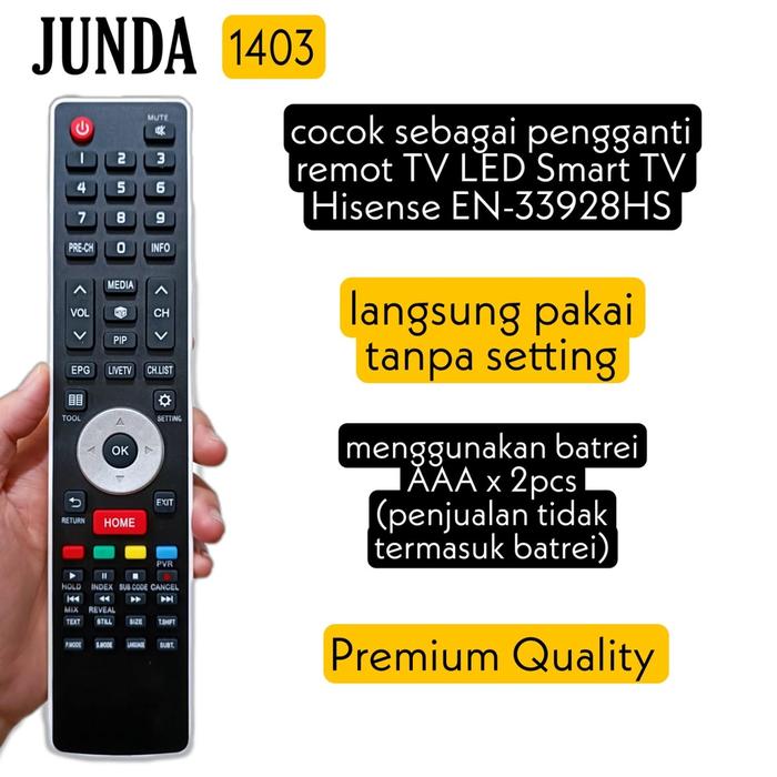 REMOTE 1403 PENGANTI TV LED SMART TV HISENSE EN-33928HS