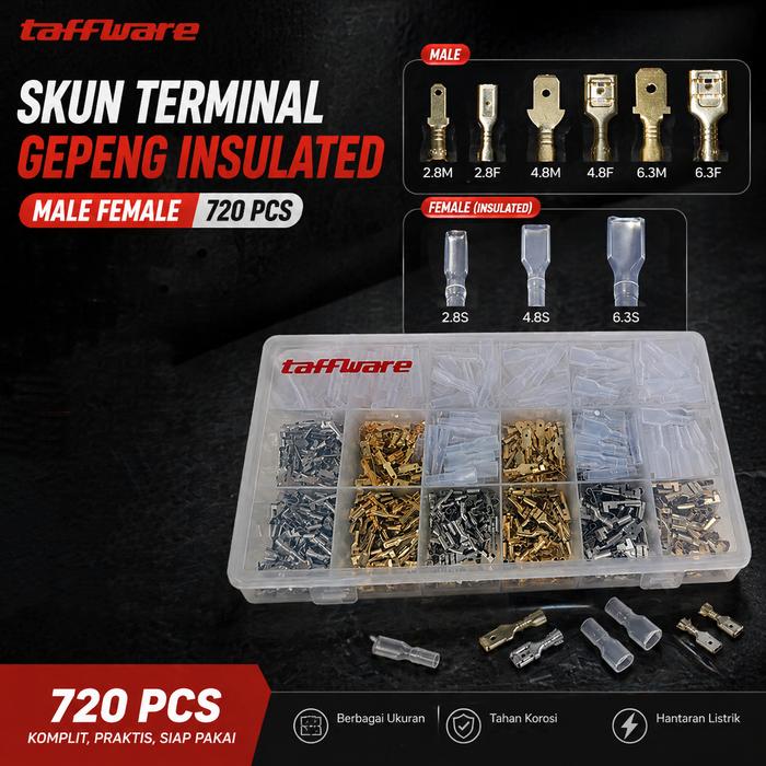 Cahayastore - Skun Terminal Kabel | Connector Insulated | Terminal Listrik 720PCS