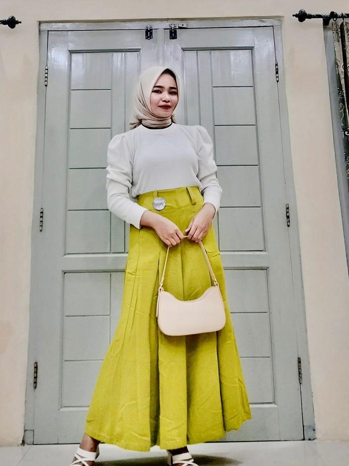 Celana Kulot Husna Husna Kulot Rok Mayung Highwaist Kulot Mayung Panjang Pasti Ori