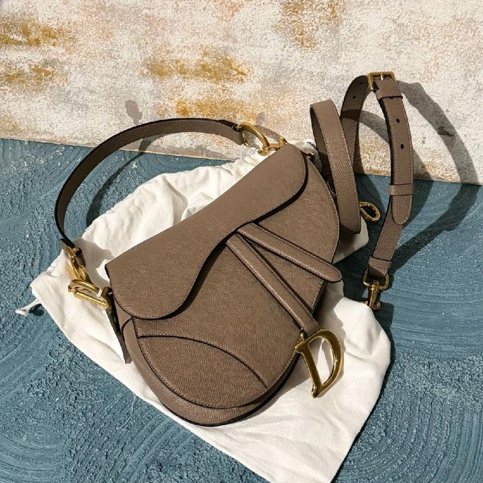 Dior Saddle Medium Warm Taupe Ghw