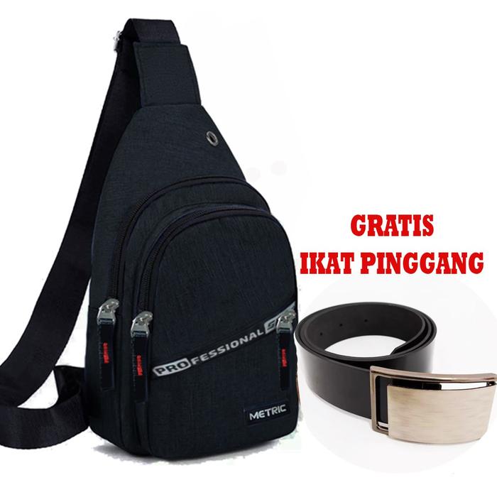 4.4 Gratis Ongkir Setiap Hari!! Paket Hemat Selempang Pria Waistbag/Slingbag C16CK GRATIS IKAT PINGG