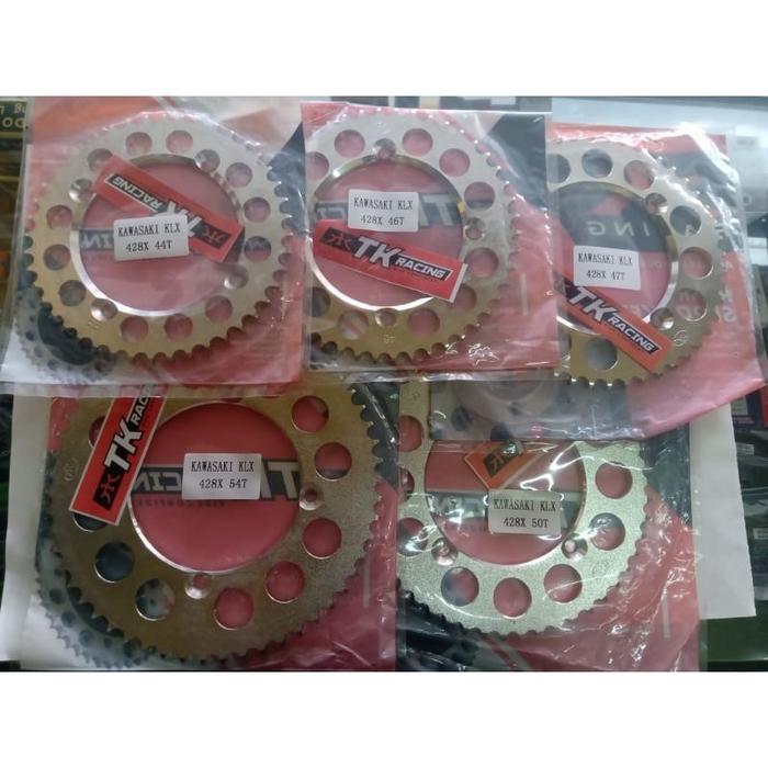 GEAR DEPAN GEAR BELAKANG TK RACING KLX 150 D TRACKER KAZE 428 - 13T GIR BELAKANG 428 - 46T 47T 50T 5