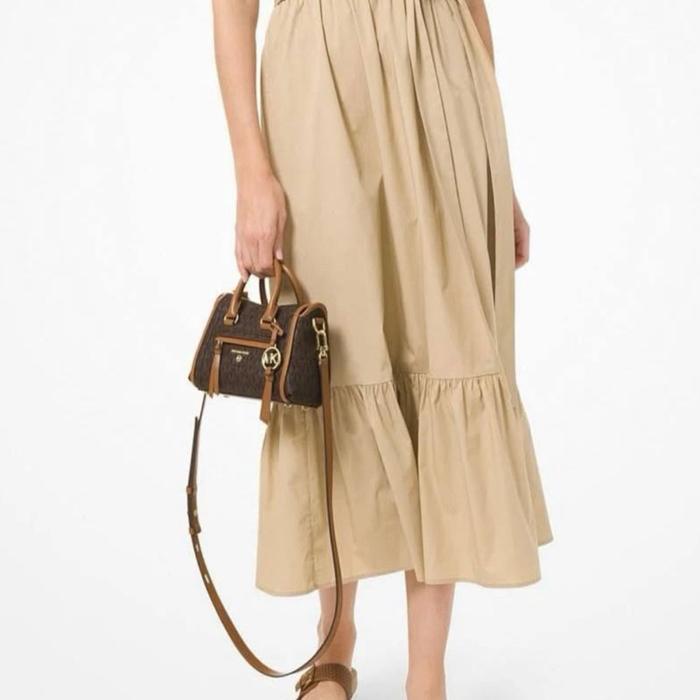 MK Carine XS Satchel Sign Coklat (Ukuran 20 x 9 x 15 cm) Baru dengan Tag • Dust Bag Pengganti IDR MI