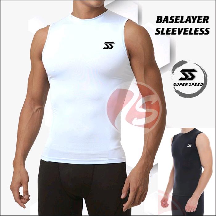 Singlet pria tanktop hitam putih kaos dalaman pria baselayer sleeve less kaos oblong lekbong Katun