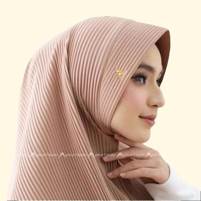 Azka Hijab - Jilbab Hijab Instan matt Jersey Size L Bergo Mariam Plisket Jilbab Nyaman Kerudung Simp