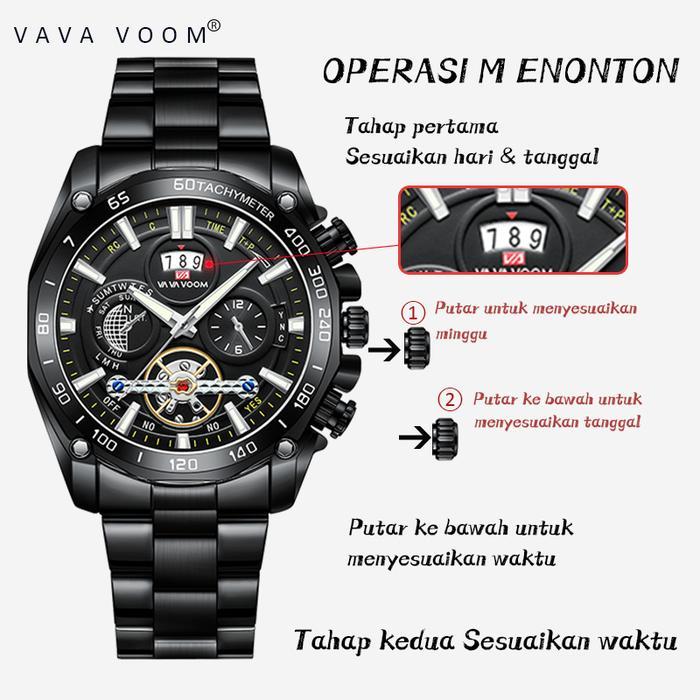 PROMO!! Jam tangan Vava Voom 2421 Luxury Premium original Luminous analog Ori STOK TERBATAS!!