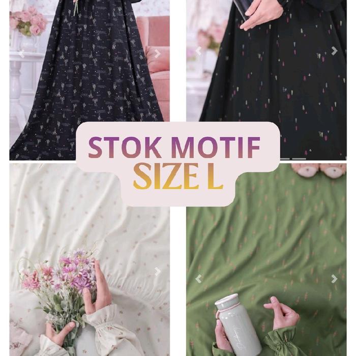 Size L Ld 104 Pb 142 Gamis  ditsy Dress Muslim Dewasa