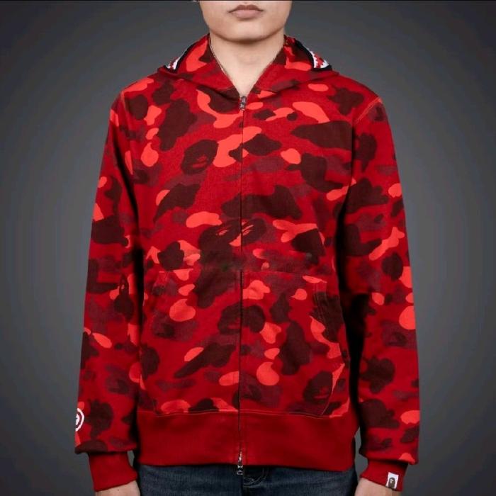 BAPE SHARK CAMO RED ORIGINAL HOODIE NEW