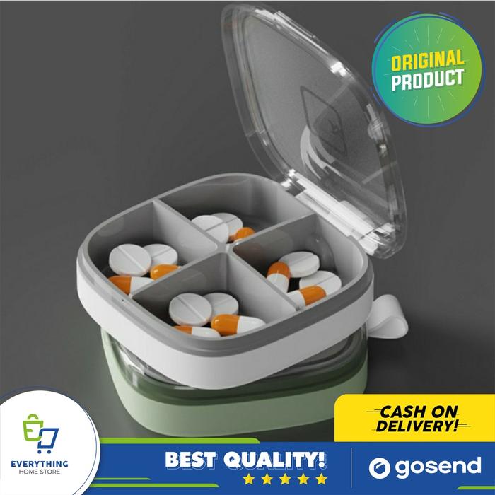 Kotak Obat Vitamin Harian Tempat Obat Pill Box Wadah Obat 4 & 6 Sekat