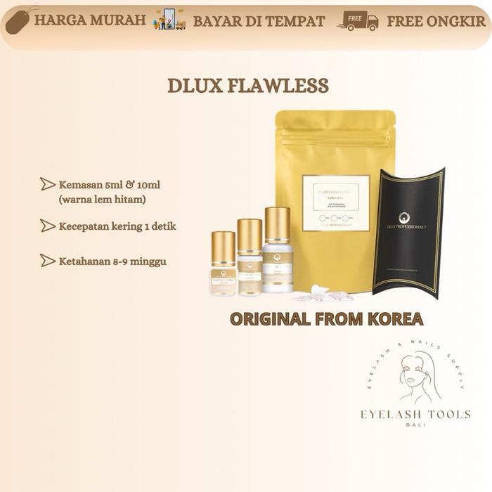 Promo Terbaru! DLUX FLAWLESS ULTRA+ ( KEMASAN BARU) LEM EYELASH EXTENSION LEM KUAT EYELASH GLUE EYE