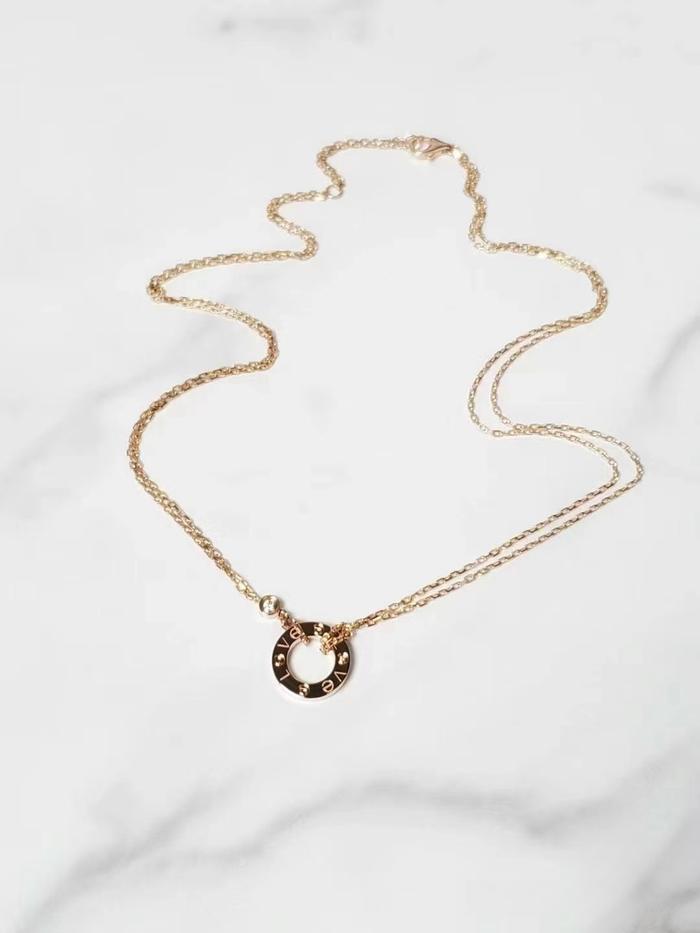 [18K emas asli/100% ORI]Cartier LOVE Series Diamond Women's kalung/ Rose Gold kalung/  yellow Gold  