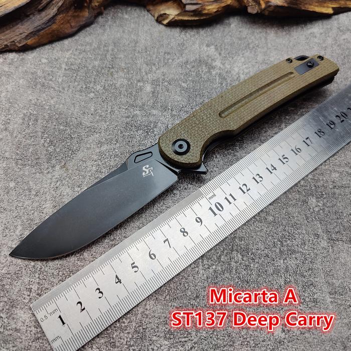 Sitivien ST137 D2 Blade Micarta G10 Handle Ball Bearing Flipper