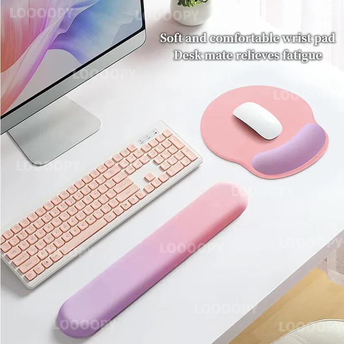 LOOOOPY Arm Rest Memory Foam Bantal Keyboard Wrist Rest Bantalan Mouse Pad Memory Foam Computer Wris