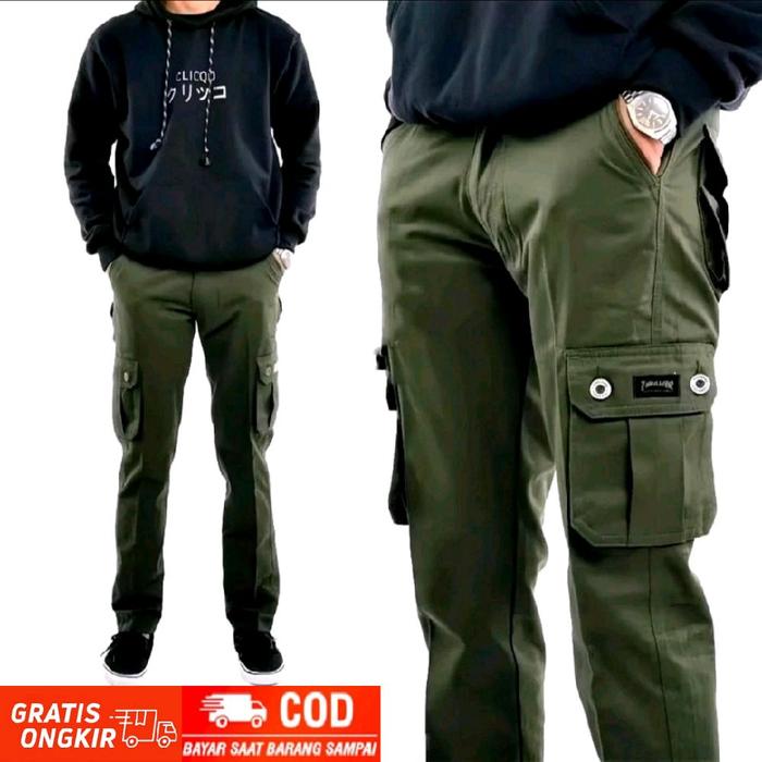 [MURAH BANGET 100 RIBUAN DAPAT 3 PCS ] Celana Cargo Kargo Panjang Pria Cowok Dewasa Katun Twill Dist