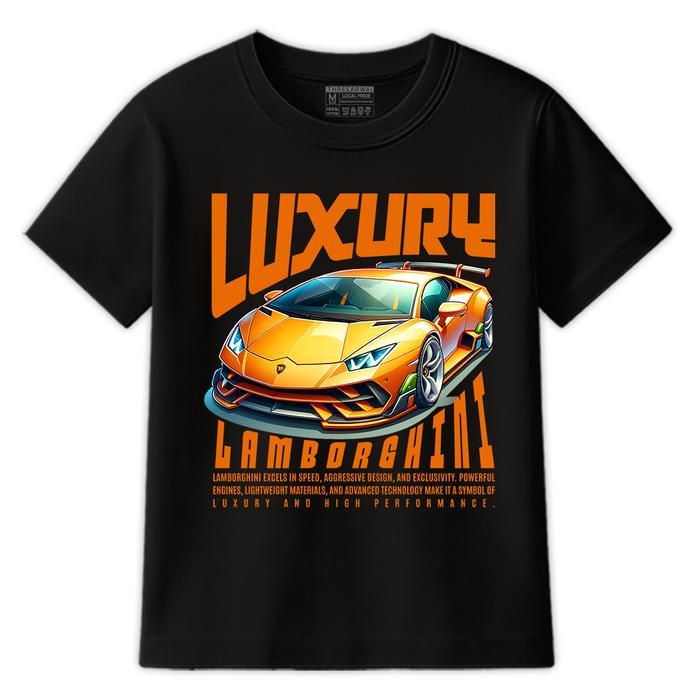 Kaos Anak Mobil Lamborghini, Cotton Combed Premium 24s, T-Shirt Lengan Pendek Anak 1-15 Tahun, Adem 