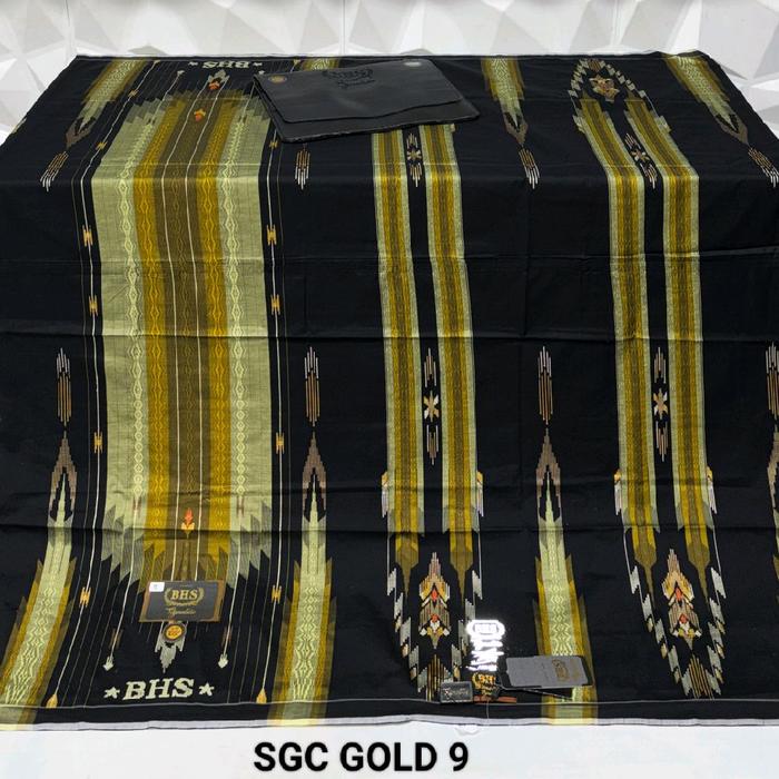 Sarung BHS Signature SGC kualitas gold jahit tengah Songket Hitam