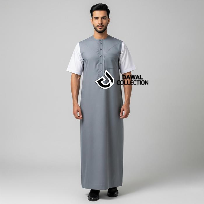 Jubah Muslimn Dewasa Kekinian Jubah Syakir Bahan  Katun Toyobo Jubah Gamis Panjang lengan Pendek War