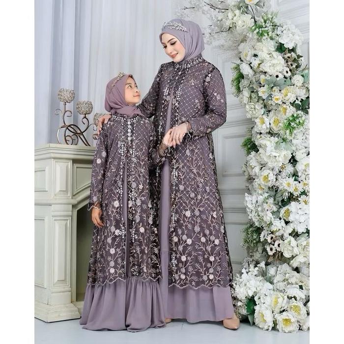 Gamis mewah sukma putri couple /gamis pesta/gamis kondangan/gamis couple Lebaran Ceruty Setelan