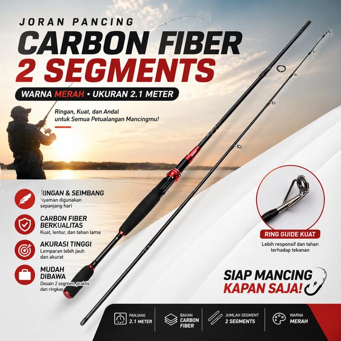 Cahaya Bundaran | Joran Pancing Spinning Carbon Fiber | Joran Spinning Section | Joran Carbon Fiber 