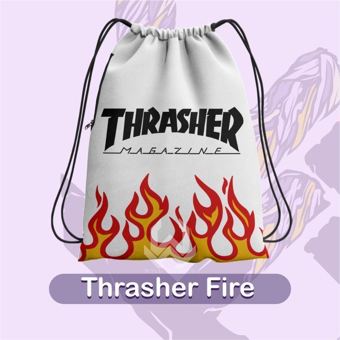 Tas Serut / String Bag Full Print THRASHER FIRE - THRASHER | Hot Item - THRASHER FIRE